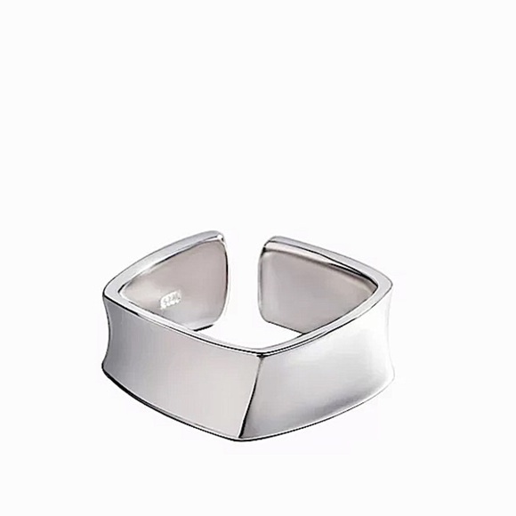 Sterling Silver Square Irregular Resizable Ring - Picture 5 of 5